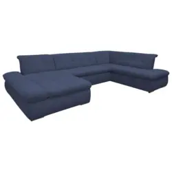 Wohnlandschaft in Mikrofaser Dunkelblau