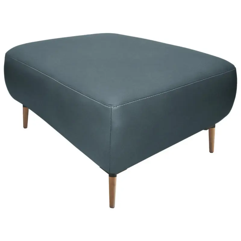 Hocker in Leder Blaugrau