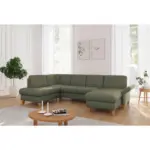 XXXLutz Lauterach - Ihr M&ouml;belhaus bei Bregenz Wohnlandschaft Rochelle E in Flachgewebe Olivgr&uuml;n