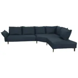 Ecksofa in Echtleder Dunkelblau 340/272 cm