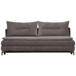 Schlafsofa in Chenille, Pl&uuml;sch Graubraun