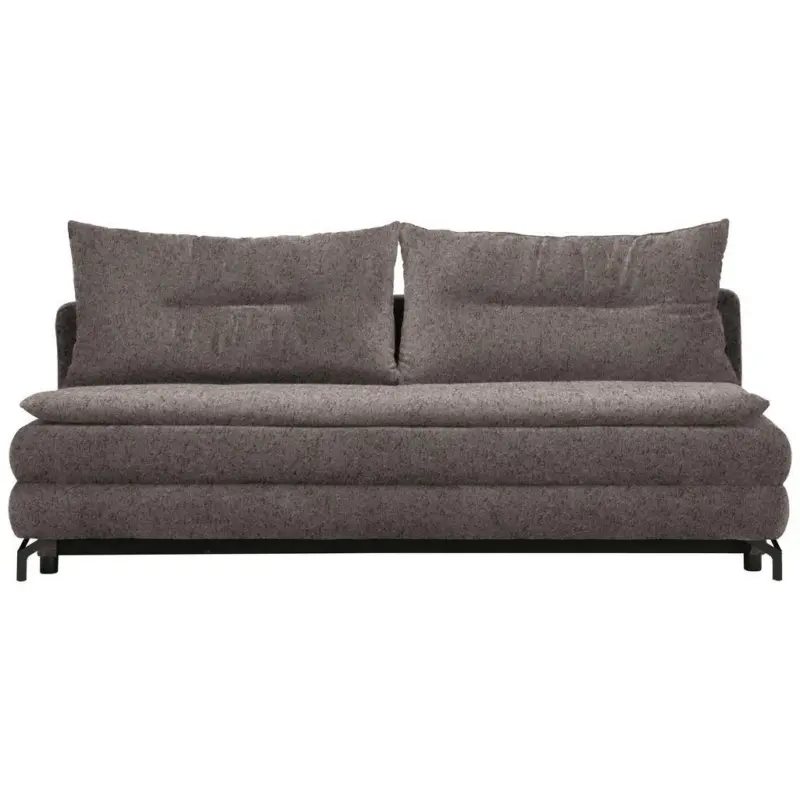 Schlafsofa in Chenille, Pl&uuml;sch Graubraun