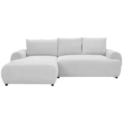Ecksofa in Webstoff Creme 175/265 cm