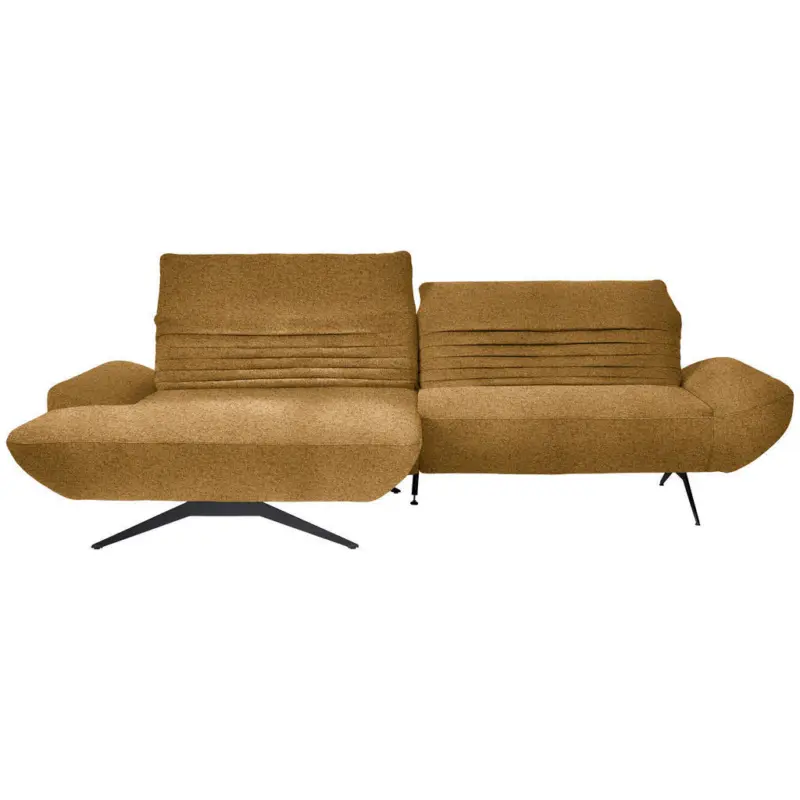 Ecksofa in Boucl&eacute; Currygelb 170-195/280 cm