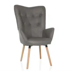 Ohrensessel in Velours Grau