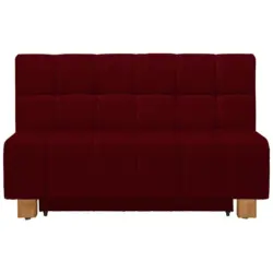 Schlafsofa in Webstoff Dunkelrot