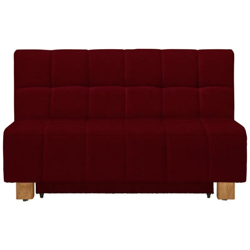 Schlafsofa in Webstoff Dunkelrot