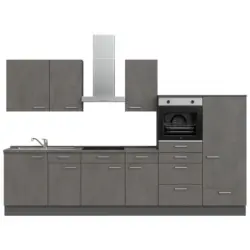 K&uuml;chenleerblock 330 cm in Schieferfarben