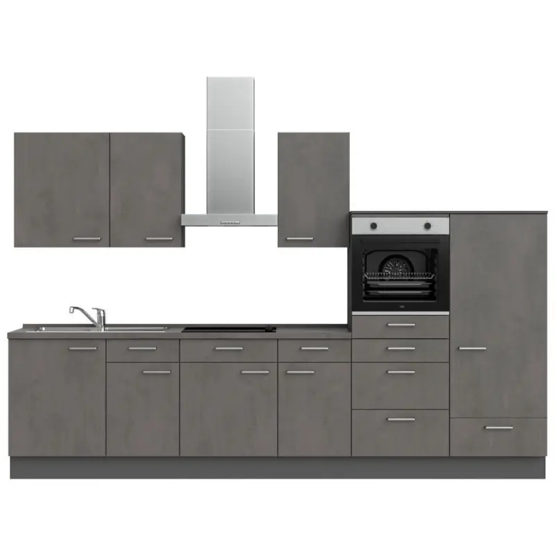 K&uuml;chenleerblock 330 cm in Schieferfarben