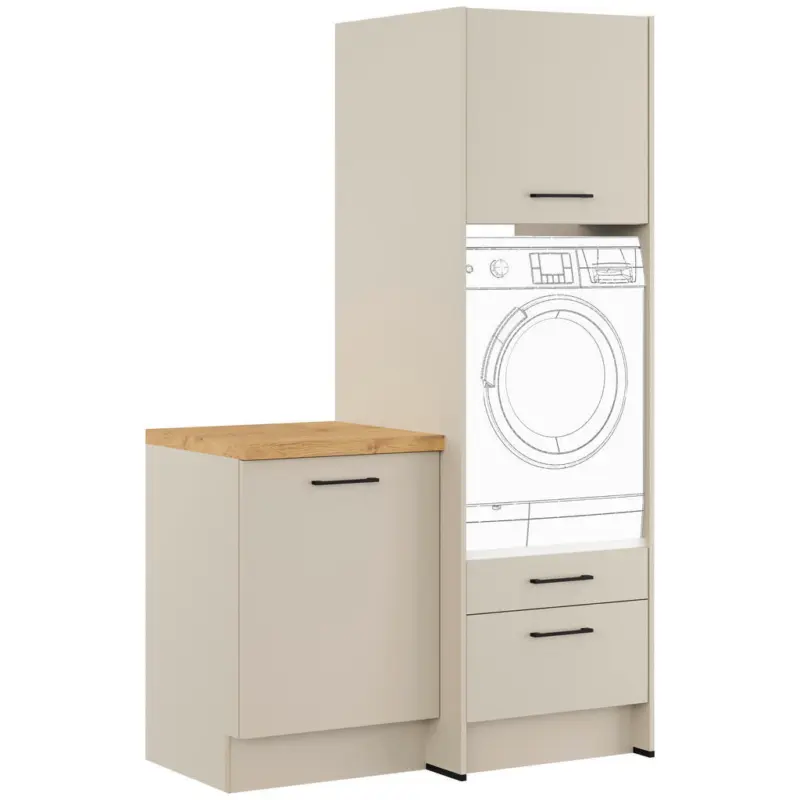 Waschmaschinenschrank 123/206,2/58 cm in Hellgrau