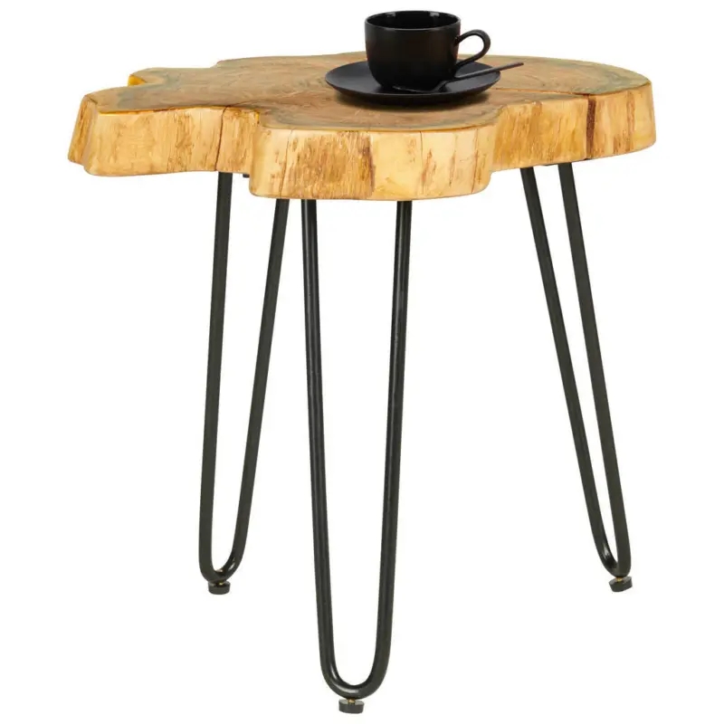 Beistelltisch in Holz, Metall 40/40/45 cm