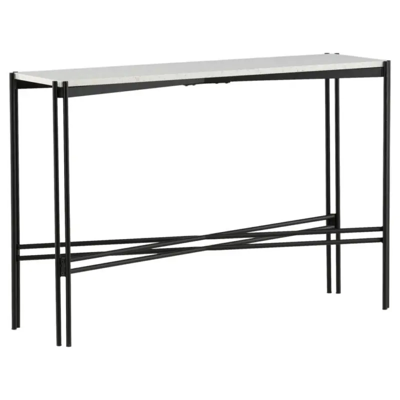 Beistelltisch in Metall, Stein 110/30/75 cm