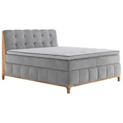 Boxspringbett 180/200 cm in Silberfarben