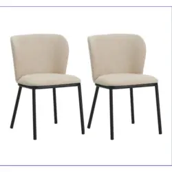 Stuhl-Set 2 St&uuml;ck Webstoff