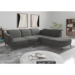 Ecksofa ZOE E in Mikrofaser Schlammfarben 300/267 cm