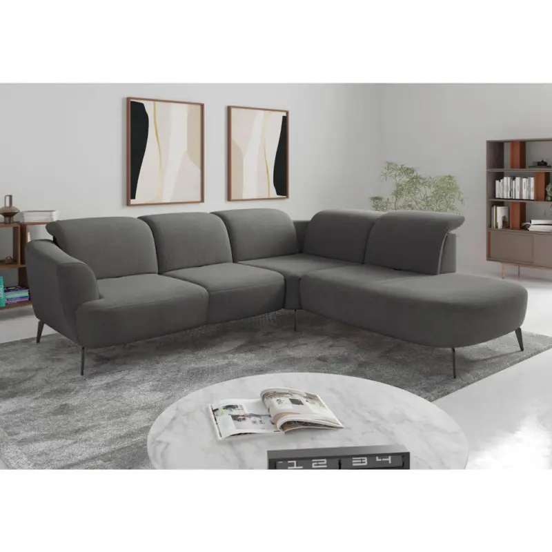Ecksofa ZOE E in Mikrofaser Schlammfarben 300/267 cm