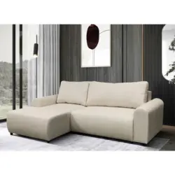 Ecksofa in Struktur Beige 160/250 cm