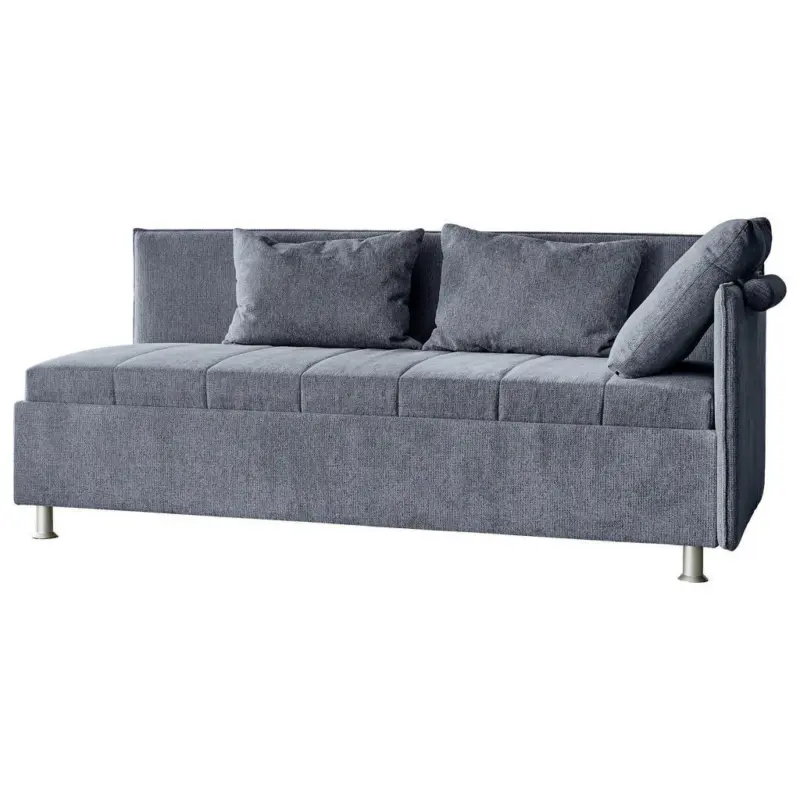 Polsterliege in Flachgewebe Graublau