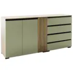 XXXLutz Lauterach - Ihr M&ouml;belhaus bei Bregenz Sideboard Wildeiche, Schilfgr&uuml;n 187/92/45 cm