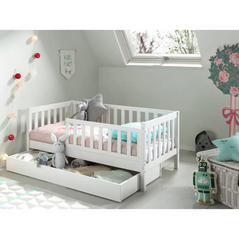 Kinder-/Juniorbett 70/140 cm in Wei&szlig;