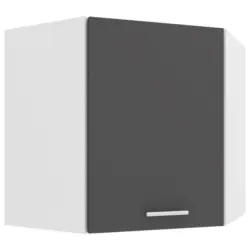 Eckoberschrank 57/60/57 cm in Anthrazit, Wei&szlig;