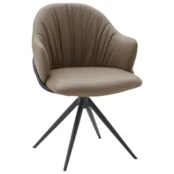 Armlehnstuhl Lederauswahl, Sitzfl&auml;che 360&deg; drehbar Echtleder