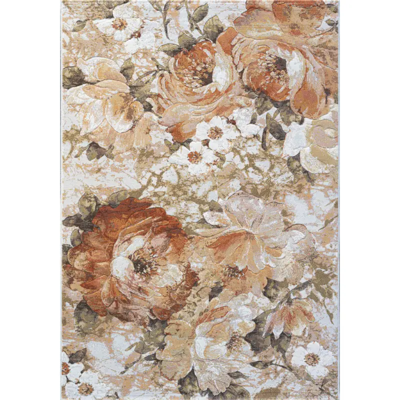 Webteppich 120/170 cm Argentum Creme, Grau, Orange