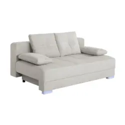 Schlafsofa in Webstoff Creme