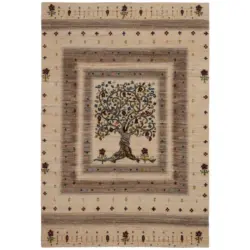 Orientteppich 90/160 cm Metamorphose Grau, Naturfarben