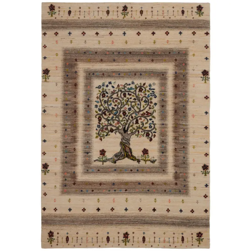 Orientteppich 90/160 cm Metamorphose Grau, Naturfarben