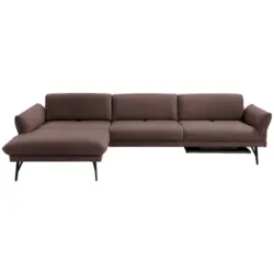 Ecksofa Posh in Echtleder Braun 173/308 cm
