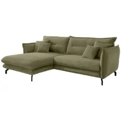 Ecksofa in Cord Olivgr&uuml;n 180/255 cm