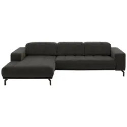 Ecksofa in Velours Grau 195/293 cm