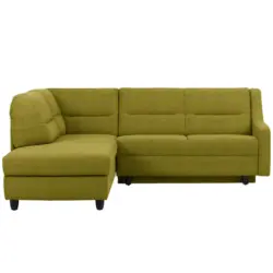 Ecksofa in Chenille Gr&uuml;n 208/226 cm