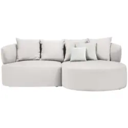 Ecksofa in Boucl&eacute; Hellrosa 235/166 cm