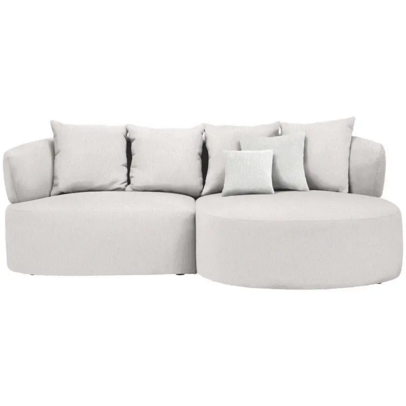 Ecksofa in Boucl&eacute; Hellrosa 235/166 cm