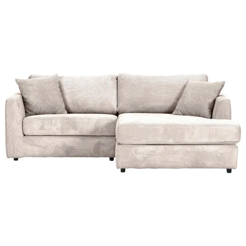 Ecksofa in Cord Naturfarben 234/170 cm
