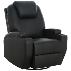 Massagesessel in Lederlook Schwarz