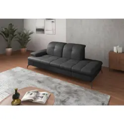 R&eacute;camiere in Echtleder Schwarz