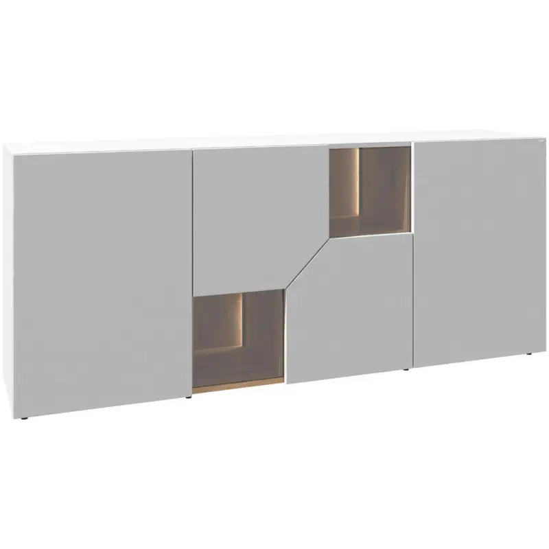 Sideboard Wei&szlig;, Wildeiche 192/82/45 cm