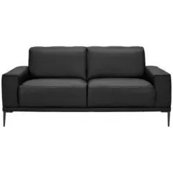 2-Sitzer-Sofa in Echtleder Schwarz