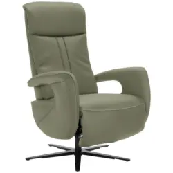 Relaxsessel in Leder Olivgr&uuml;n