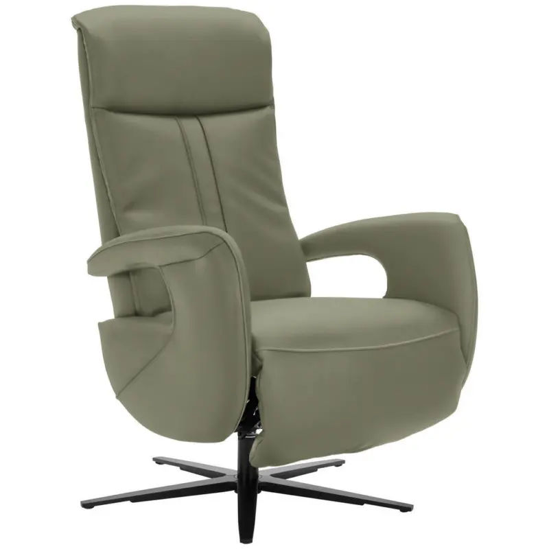 Relaxsessel in Leder Olivgr&uuml;n
