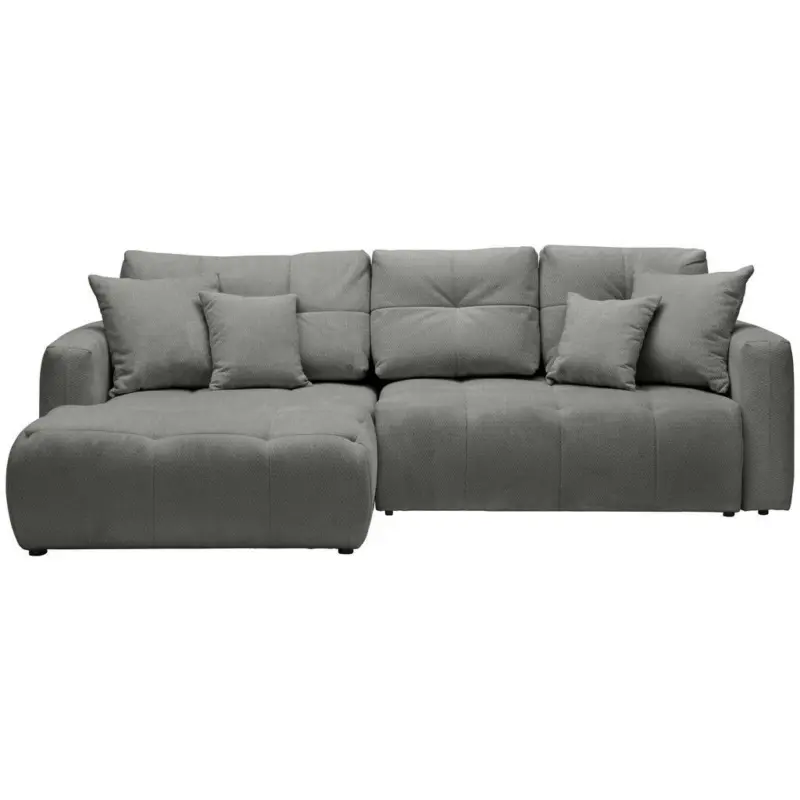 Ecksofa in Chenille Dunkelgrau