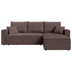 Ecksofa in Cord Braun