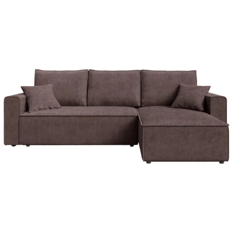 Ecksofa in Cord Braun