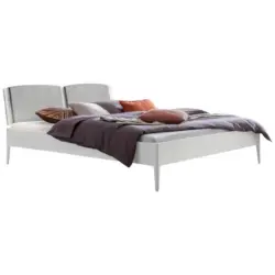 Bett 180/200 cm in Wei&szlig;, Hellgrau