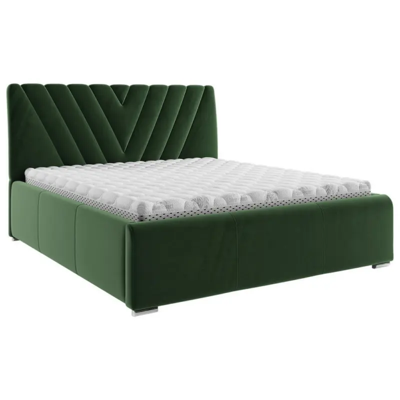 Polsterbett Lattenrost, Bettkasten Dunkelgr&uuml;n 160/200 cm