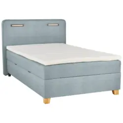 Boxbett 100/200 cm in Mintgrau