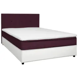 Boxbett 120/200 cm in Wei&szlig;, Brombeere